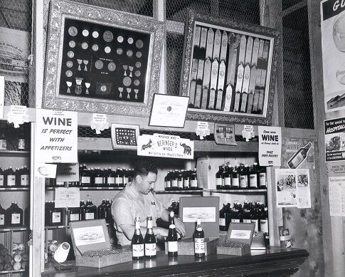 Historical Photograph of Beringer Wines in Store