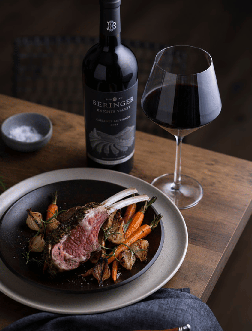 Herb crusted lamb and Knights Valley Cabernet
